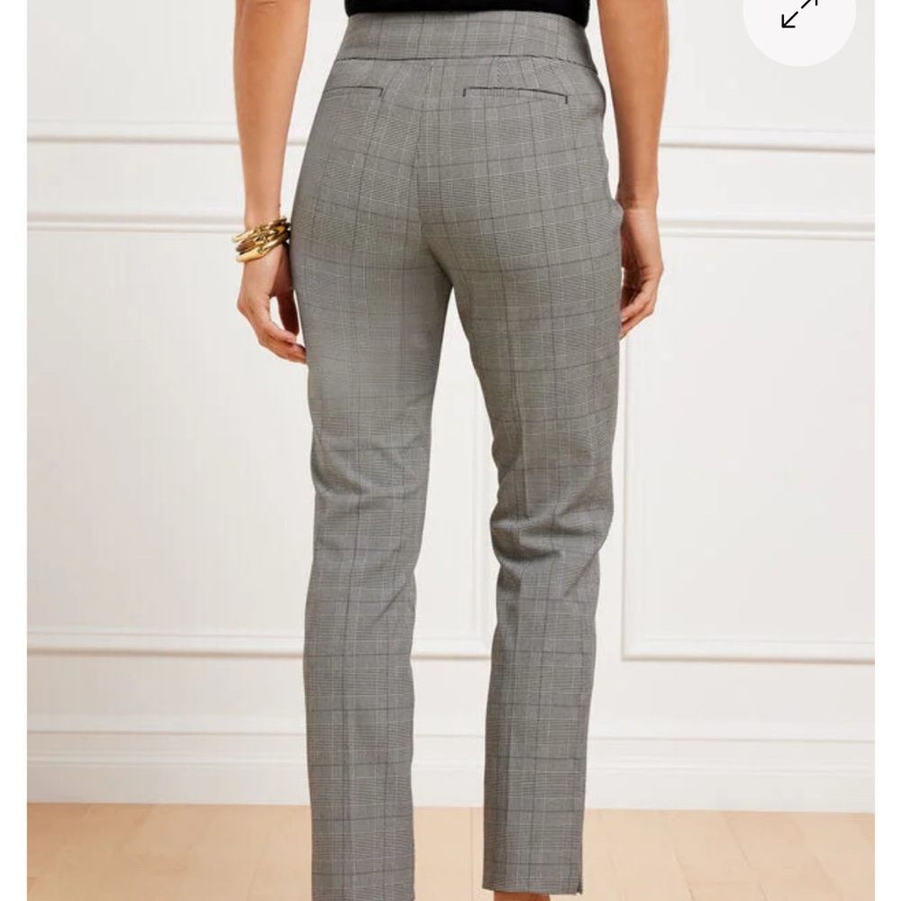 NWT Talbots Women's Gray Checkered Straight Leg Pants - Picture 2 of 3